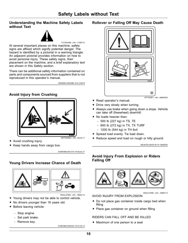 John Deere TH 6X4 Diesel Gator Utility Vehicles (160001-) Operator’s Manual (OMUC26261) Workshop Guide