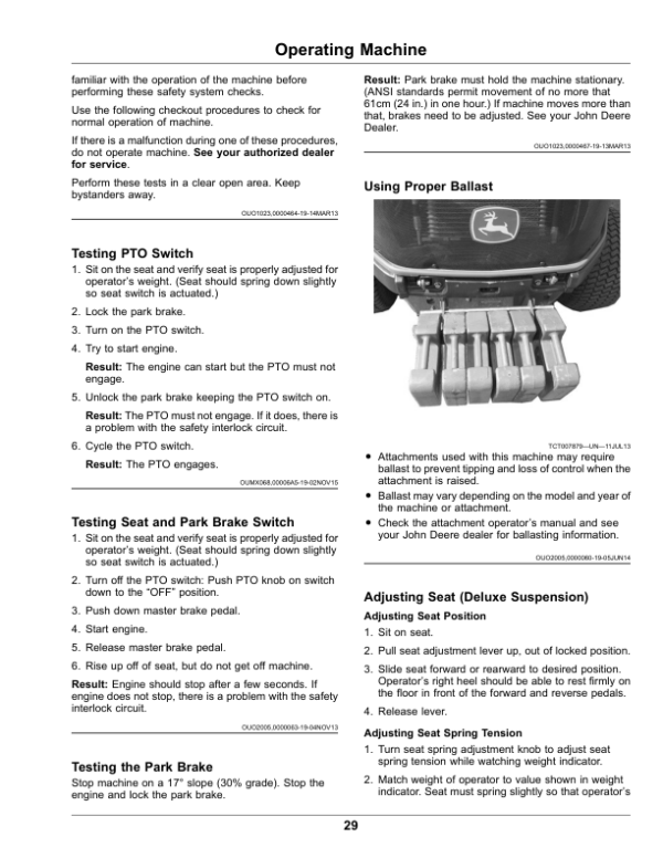 John Deere 1550, 1570, 1575, 1580, 1585 Series TerrainCut Front Mowers (070001-080000),(North American) Multi-Lingual Document: ENG/SPA Operator’s Manual (OMUC26995) Workshop Guide