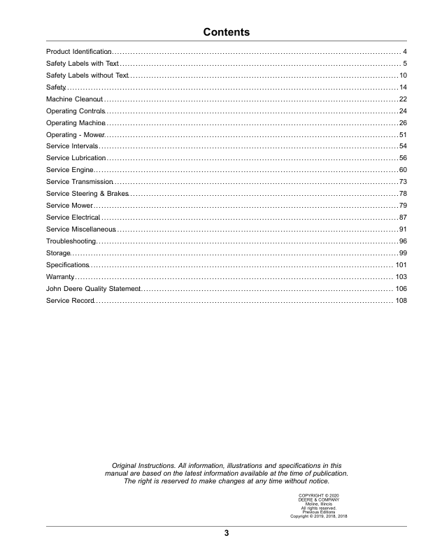 John Deere Wide Area Mower 1600 Series III Turbo (660001-) Operator’s Manual (OMUC28951E) Workshop Guide