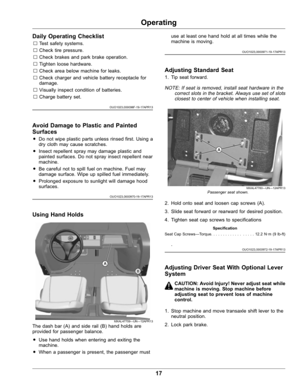John Deere TE Gator Utility Vehicles(Serial No. 170001-)(Export) (Export Edition) Operator’s Manual (OMUC29667) Workshop Guide