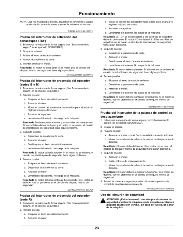John Deere Residential ZTrak Z515E, Z530M, Z545RSerial Number 60001- (Export Edition) Operator’s Manual (OMUC30708) Workshop Guide