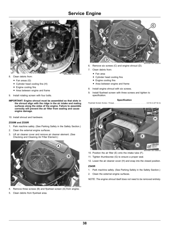 John Deere Residential ZTrak Z515E, Z530M, Z530R, Z545R (060001-100000) (North American) Operator’s Manual (OMUC31105) Workshop Guide