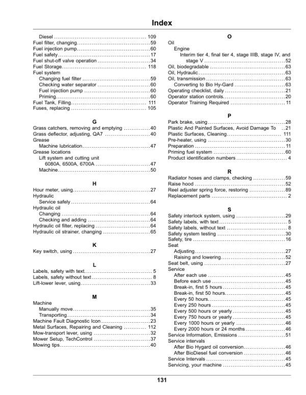 John Deere 6080A, 6500A, 6700A, PrecisionCut Fairway Mowers (050001-), 6080A, 6500A E-Cut Hybrid Fairway Mowers (040001-) (North American) Operator’s Manual (OMUC31863E) Workshop Guide