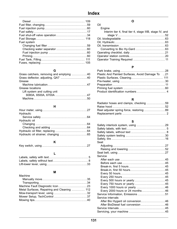 John Deere 6080A, 6500A, 6700A, PrecisionCut Fairway Mowers (050001-), 6080A, 6500A E-Cut Hybrid Fairway Mowers (040001-) (North American) Operator’s Manual (OMUC31863E) Workshop Guide