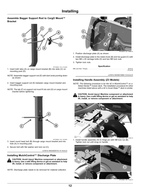 John Deere 2-Bag Material Collection System for 42-Inch Accel Deep Mower Decks on Z300 Series ZTrak (Export Edition) Operator’s Manual (OMUC32589E) Workshop Guide