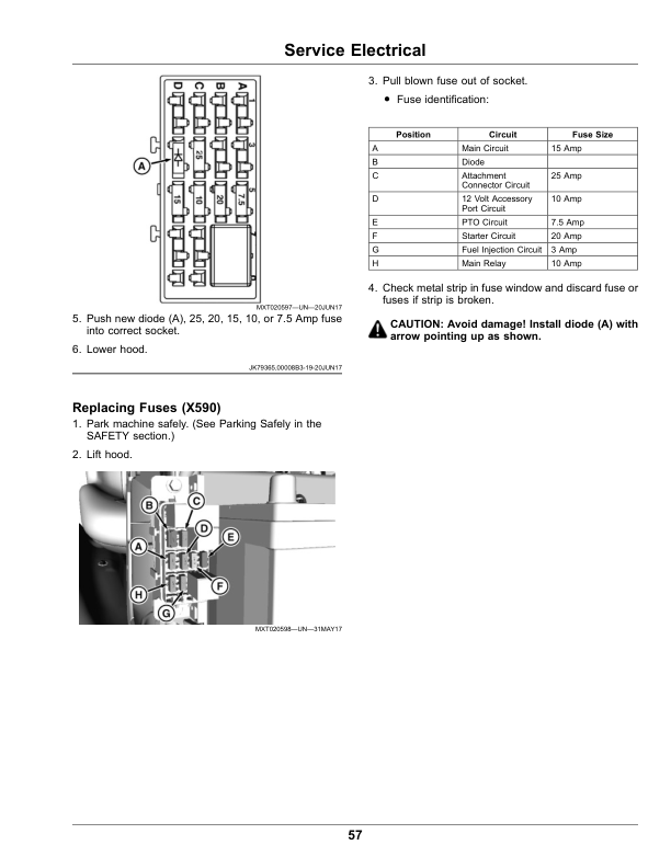 John Deere Select Series Tractors X584, X590 (Serial Numbers 180001-) (Export Edition) Operator’s Manual (OMUC32884E) Workshop Guide