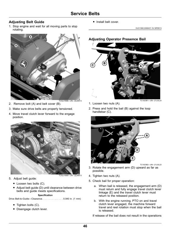 John Deere 180SL, 220SL, 260SL PrecisionCut Walk Greens Mower (130001-) (North American) Operator’s Manual (OMUC33512e) Workshop Guide