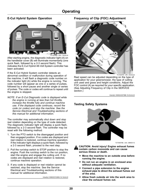 John Deere 180 E-Cut, 220 E-Cut Hybrid Walk Greens Mower 180 E-Cut (Serial Number 110001-), 220 E-Cut Serial Number (140001-) (North American) Operator’s Manual (OMUC33543E) Workshop Guide