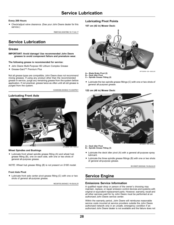 John Deere S100, S110, S120, S130, S140, S160, S170, S180 Tractors (200001-400000) Operator’s Manual (OMUC34183) Workshop Guide