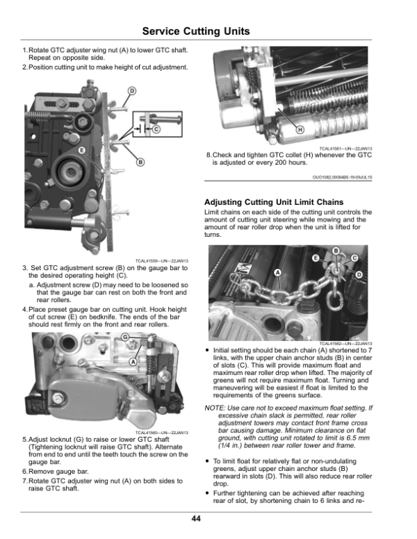 John Deere 185 E-Cut Electric, 225 E-Cut Electric Walk Greens Mower (010001-) (Export Edition) Operator’s Manual (OMUC36028) Workshop Guide