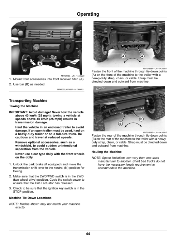 John Deere HPX615E Gator Utility Vehicles (Serial No. 080001-) (North America) Operator’s Manual (OMUC39387) Workshop Guide