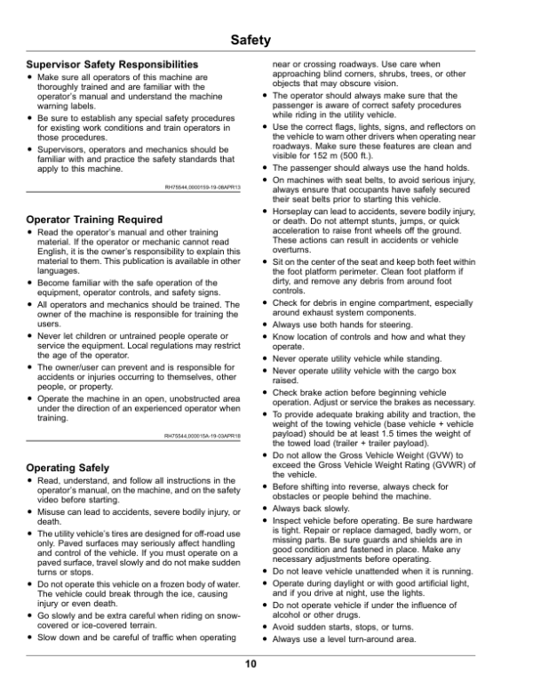 John Deere HPX815E Gator Utility Vehicles (Serial No. 080001-) (Export) Operator’s Manual (OMUC39442E) Workshop Guide