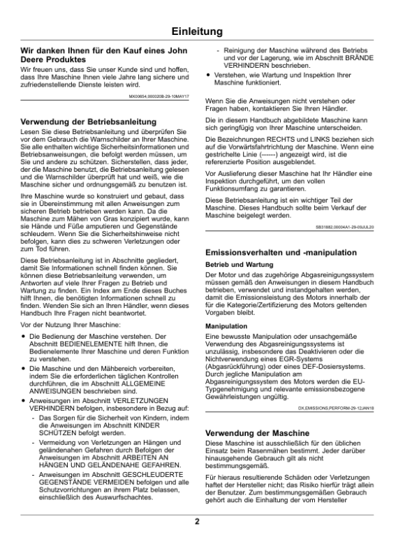 John Deere Select Series Tractors X584, X590 Serial Numbers 200001- Operator’s Manual (OMUC40046) Workshop Guide