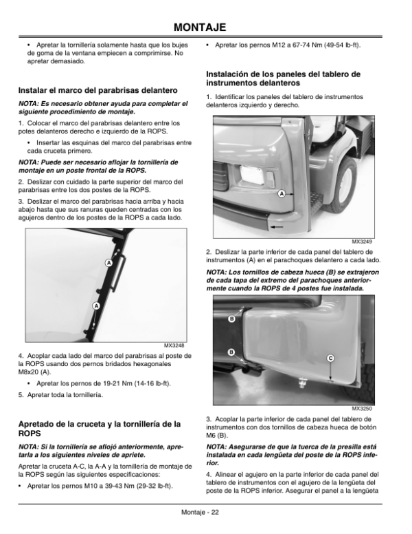 John Deere Cab for ProGator Utility Vehicles 2020 & 2030 Operator’s Manual (OMVG10763) Workshop Guide