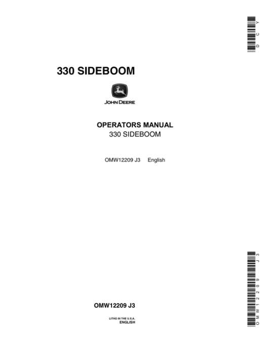 John Deere 330 Sideboom Operator’s Manual (OMW12209) Workshop Guide