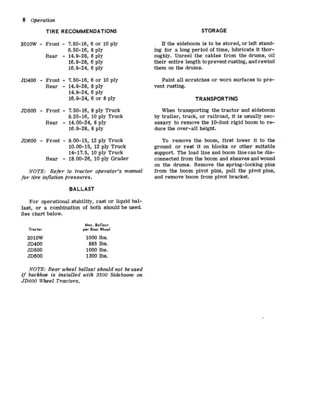 John Deere 3500 Sideboom Operator’s Manual (OMW15478) Workshop Guide