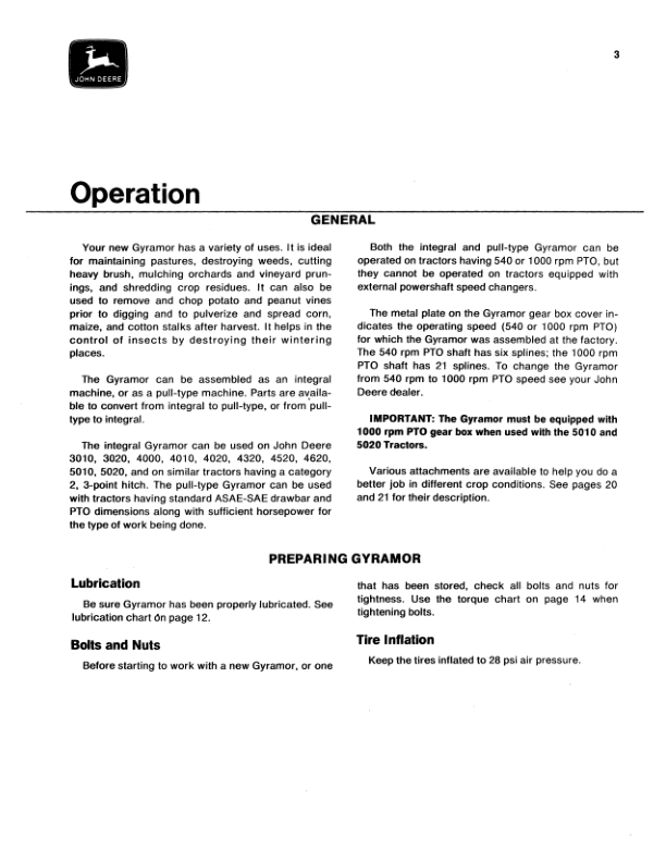 John Deere 407 Gyramor Rotary Cutter Operator’s Manual (OMW21132) Workshop Guide
