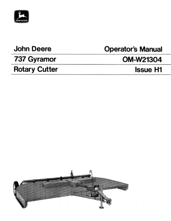 John Deere 737 Gyramor Rotary Cutter Operator’s Manual (OMW21304) Workshop Guide