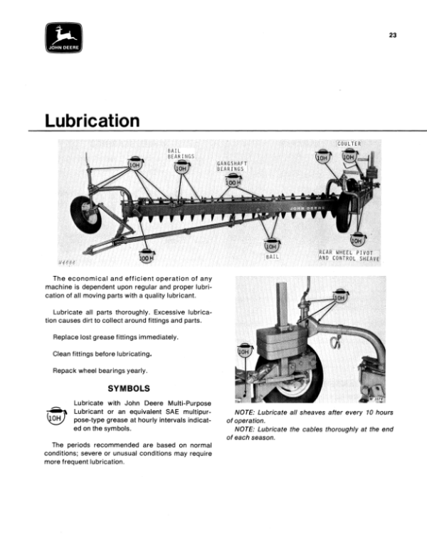 John Deere 1400 & 2400 Series Surflex Disk Tillers Operator’s Manual (OMW21316) Workshop Guide