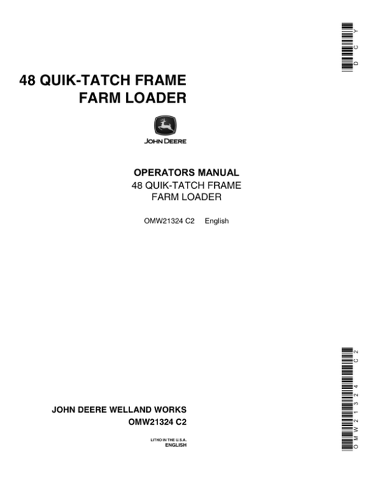 John Deere 48 Loader Operator’s Manual (OMW21324) Workshop Guide