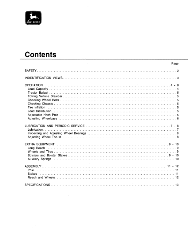John Deere 1065A Farm Wagon Operator’s Manual (OMW21362) Workshop Guide