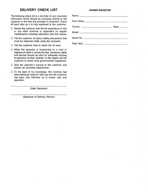 John Deere 450 Manure Spreader Operator’s Manual (OMW21426) Workshop Guide