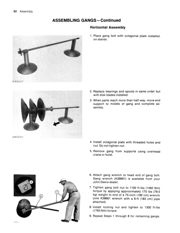 John Deere 425 Offset Disk Harrow North America (001001-017305) Manufactured in Canada Operator’s Manual (OMW21469) Workshop Guide
