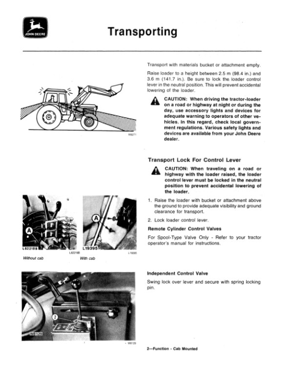 John Deere 260 Loader Operator’s Manual (OMW21496) Workshop Guide