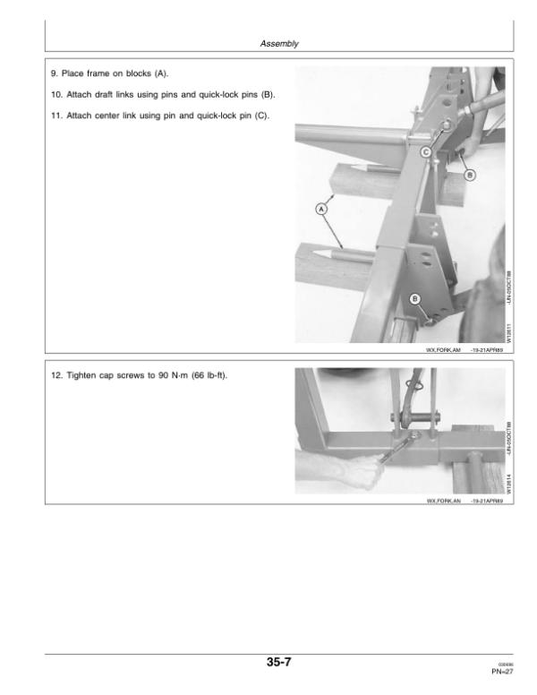 John Deere Round Bale Fork (Applies to 100 & 200 Farm Loaders) Operator’s Manual (OMW37987) Workshop Guide