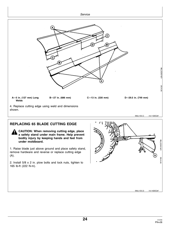John Deere 45 & 65 Rear Blades Operator’s Manual (OMW38927) Workshop Guide