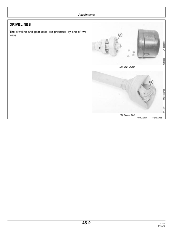 John Deere 516, 616 Rotary Cutters Operator’s Manual (OMW38935) Workshop Guide