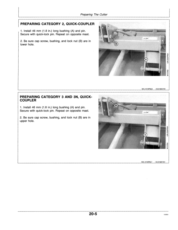 John Deere 1018 Rotary Cutter (-005000) Operator’s Manual (OMW40683) Workshop Guide