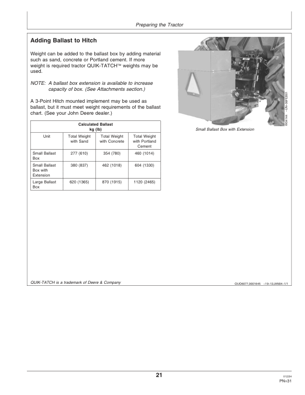 John Deere 510 Loaders Operator’s Manual (OMW49389) Workshop Guide