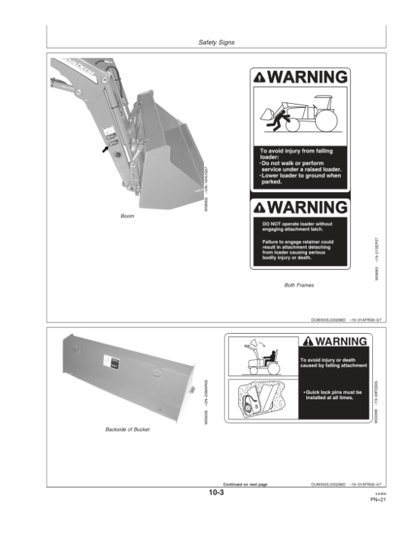 John Deere 300X & 300CX Loaders Operator’s Manual (OMW50642) Workshop Guide