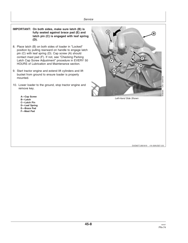John Deere 400X & 400CX Loaders Operator’s Manual (OMW51068) Workshop Guide