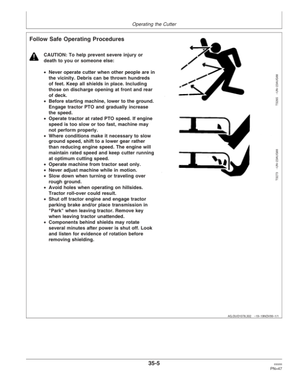 John Deere LX4, LX5, LX6 Rotary Cutters Operator’s Manual (OMW51358) Workshop Guide