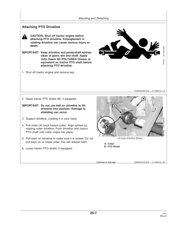 John Deere MX8 Rotary Cutters (010800-014999) MX10 Rotary Cutters (009900-013999) Operator’s Manual (OMW52470) Workshop Guide