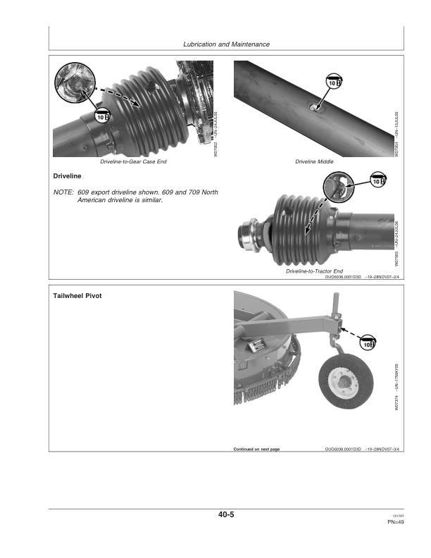John Deere 609 & 709 Rotary Cutter Operator’s Manual (OMW53343) Workshop Guide