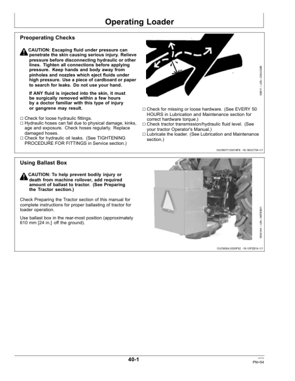 John Deere 512 Loader Operator’s Manual (OMW54460) Workshop Guide