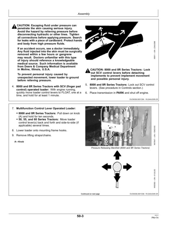 John Deere 843 Loader Operator’s Manual (OMW54467) Workshop Guide