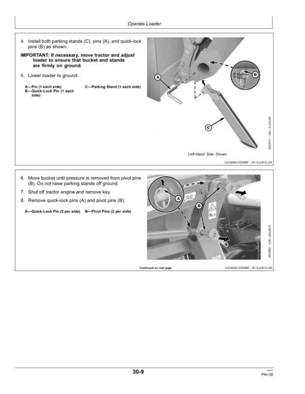 John Deere 305 Loader (52000-) 3032E, 3036E, 3038E (Export ) Operator’s Manual (OMW56178) Workshop Guide