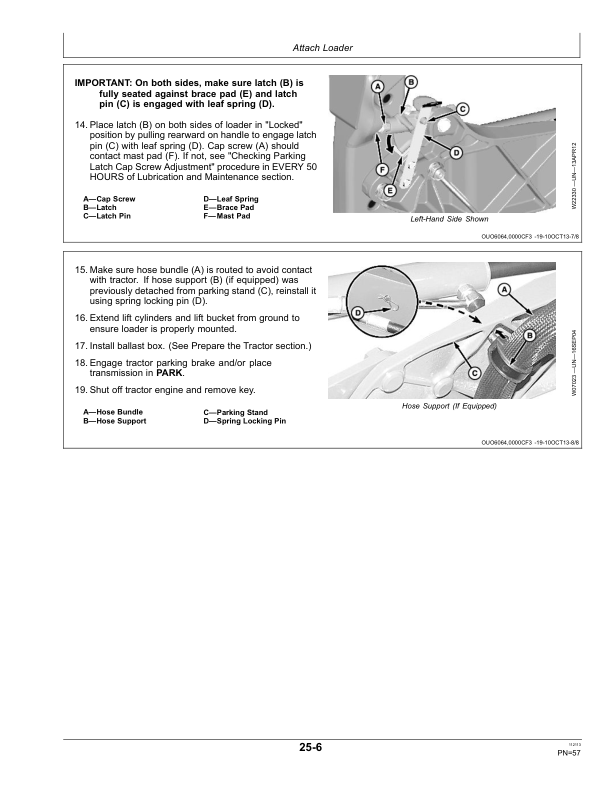 John Deere H160 & H165 Loaders Operator’s Manual (OMW57697) Workshop Guide