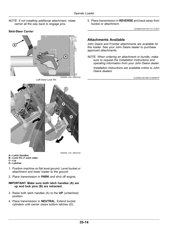 John Deere 562, 563 Loaders Operator’s Manual (OMW58699) Workshop Guide
