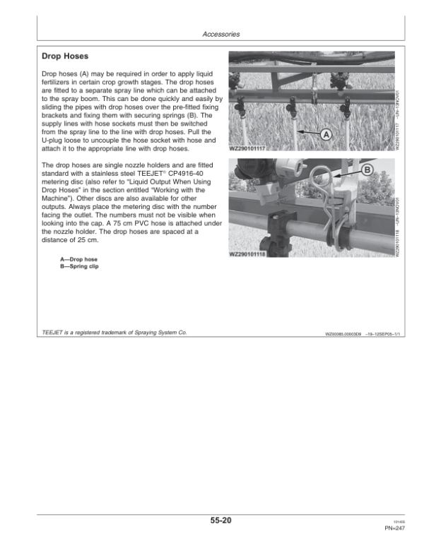 John Deere 724, 732 & 740 Trailed Crop Sprayers Operator’s Manual (OMWZ72401) Workshop Guide