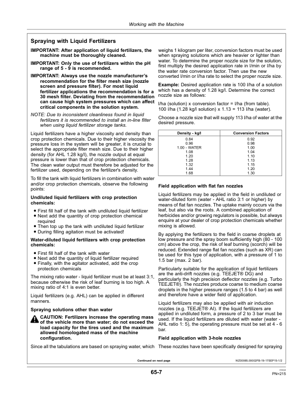 John Deere 5430i Chemical Application Vehicle With Demountable Crop Sprayer Operator’s Manual (OMWZW13336) Workshop Guide