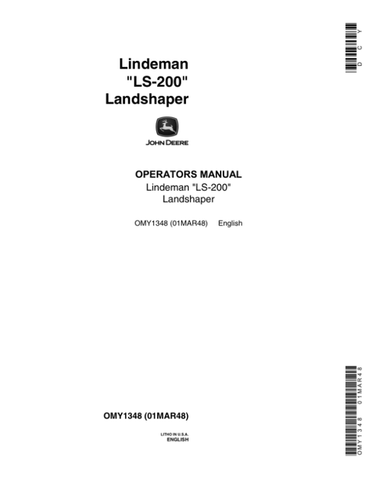 John Deere LS200 Landshaper Operator’s Manual (OMY1348) Workshop Guide