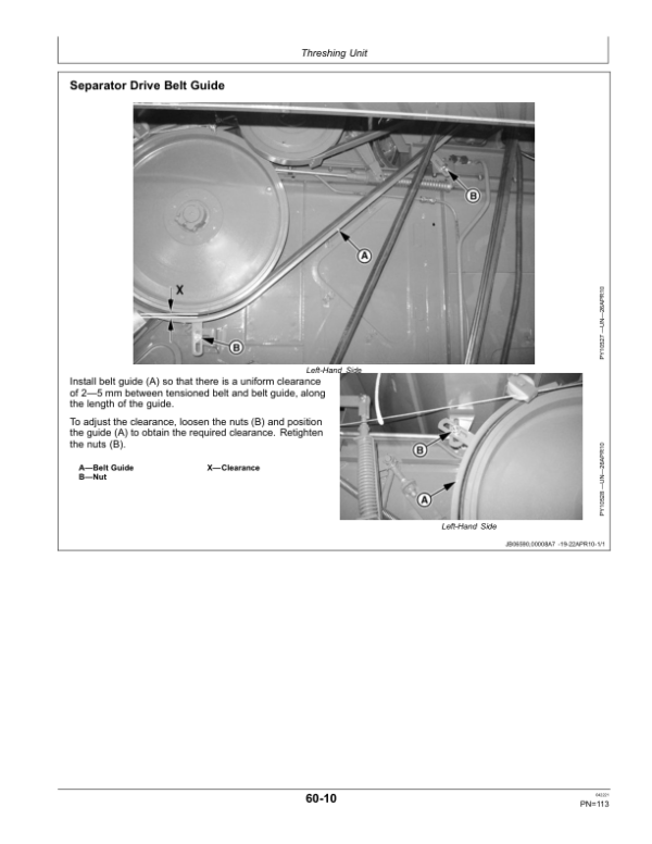 John Deere W70 V2 Combine (Asia, Sub Saharan Africa) Operator’s Manual (OMYC23669) Workshop Guide