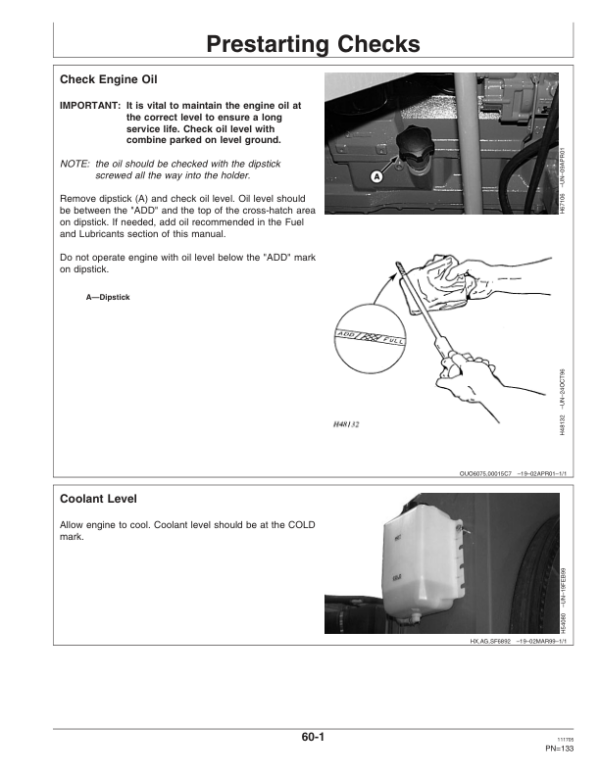 John Deere 9660 WTS Combine Operator’s Manual (OMZ102275) Workshop Guide