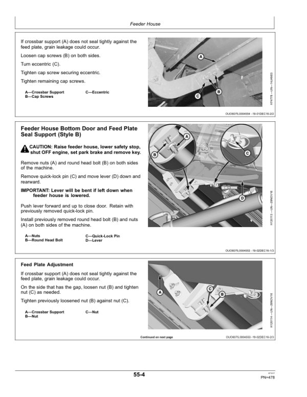 John Deere S760, S770, S780, S785, S790 & HillMaster Combines Operator’s Manual (OMZ200693) Workshop Guide