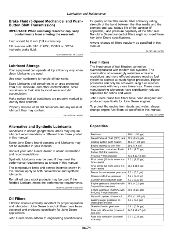 John Deere T670 Combines Operator’s Manual (OMZ201443) Workshop Guide